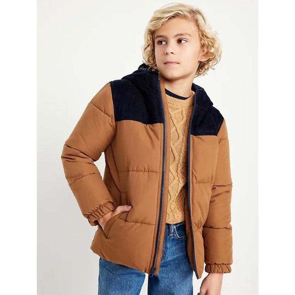 New Boys Old Navy Frost-Free Corduroy-Block Puffer Jacket (Large 10/12)